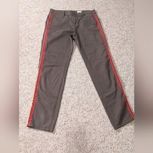 Stylish Brown Pants with Red Stripes